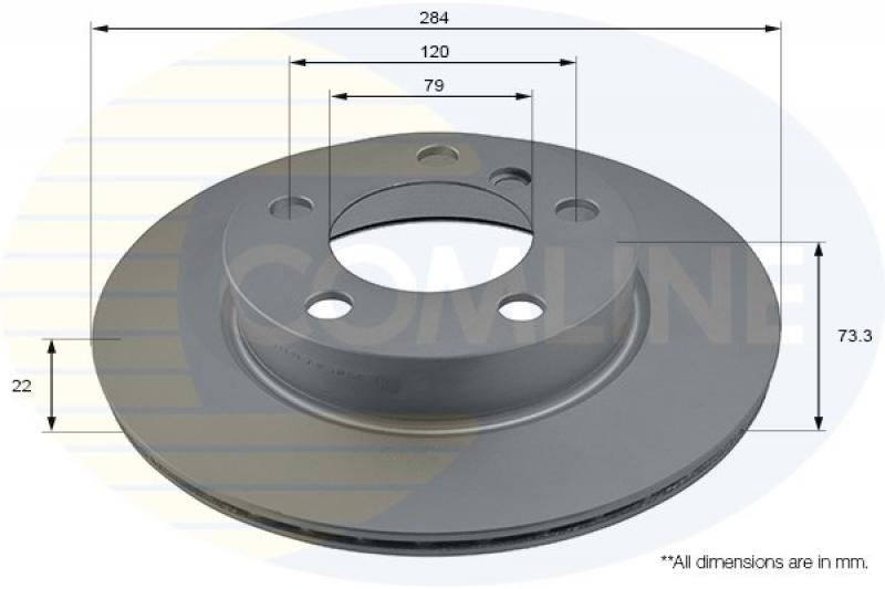 Comline ADC2823V Front brake disc ventilated ADC2823V