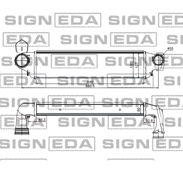 Signeda RI96654 Intercooler, charger RI96654