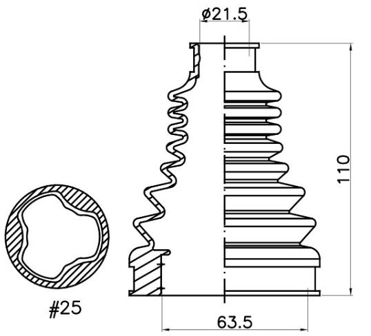 Jikiu CD51016 Cvj boot CD51016