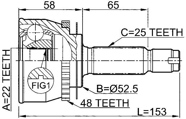 Jikiu JC11006 CV joint JC11006