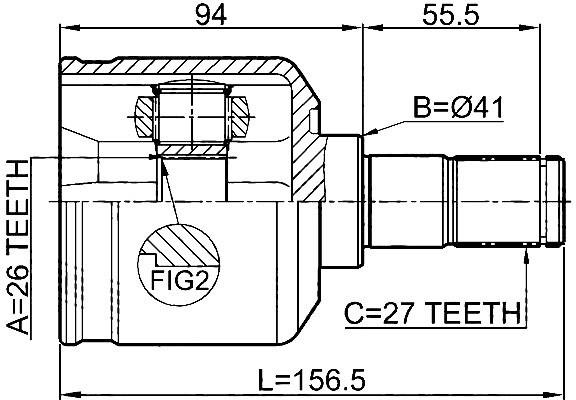 Jikiu JC11032 CV joint JC11032