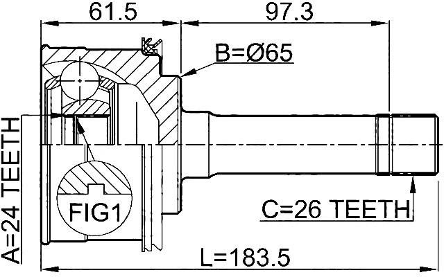 Jikiu JC13014 CV joint JC13014