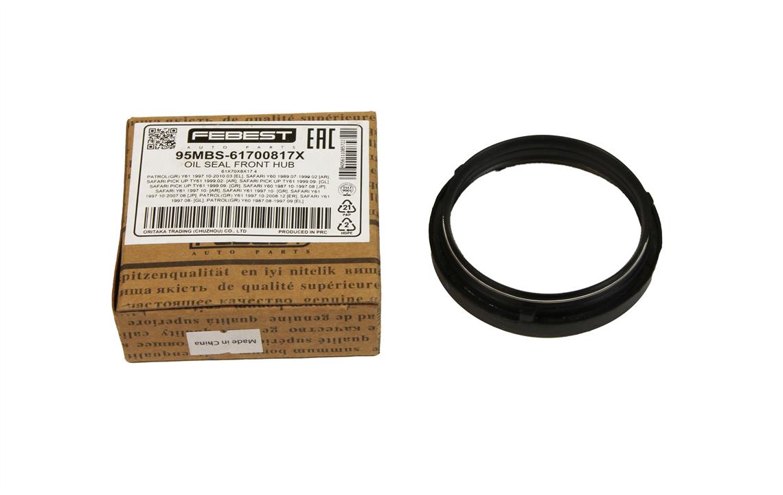 Front wheel hub oil seal Febest 95MBS-61700817X