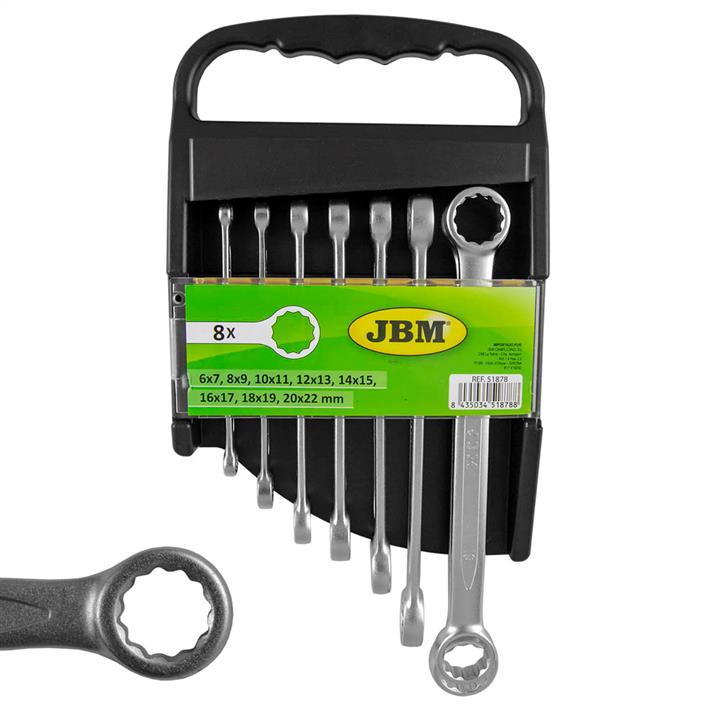 JBM 12-sided flat ring key set (8 pcs) (6x7-20x22mm) – price