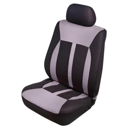 Set of Polyester front seat covers (6 pieces) black&#x2F;grey Vitol VSC-38261P-6 BK&#x2F;GY