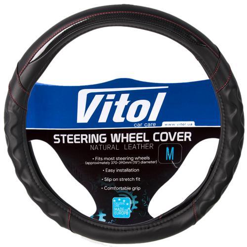 Vitol VLU-1208005 BK M Steering wheel cover black M (37-39cm) VLU1208005BKM