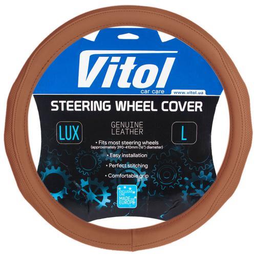 Vitol VLOD-19P009 BR L Steering wheel cover brown L (39-41cm) VLOD19P009BRL