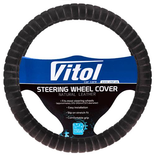 Vitol VLR-1806003 BK M Steering wheel cover black, M (37-39cm) VLR1806003BKM