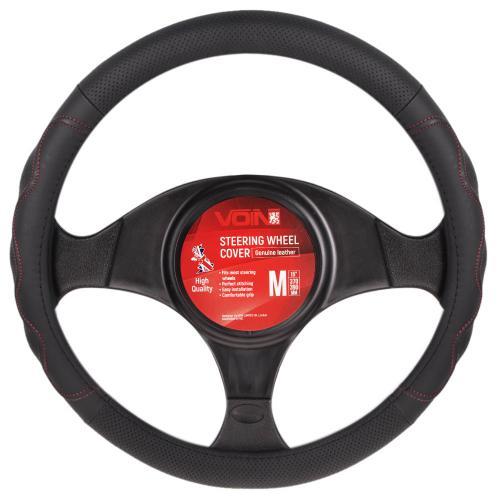 Voin VLOD-L283 BK/RD L Steering wheel cover, perforated leather L VLODL283BKRDL