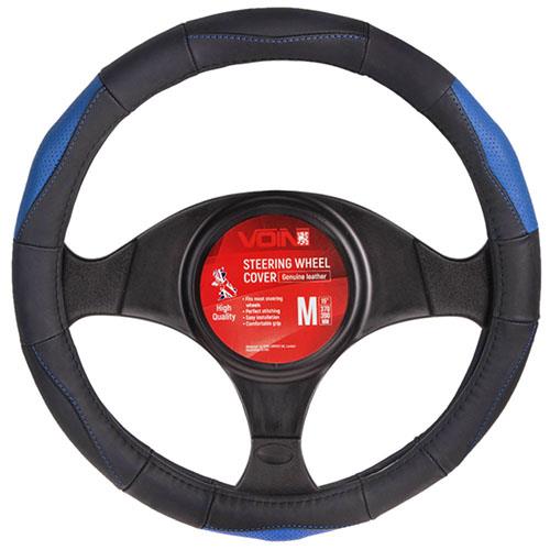 Voin VLOD-L285 BK/BL M Steering wheel cover, perforated leather M VLODL285BKBLM