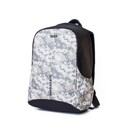 MAD | born to win™ RBOCAMO Modern backpack anti-theft BOOSTER pixel with black RBOCAMO