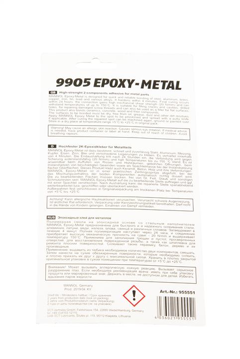 Glue MANNOL Epoxy-Metal, 30 g Mannol 9905