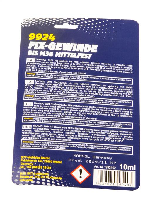 Threadlocker MANNOL Fix-Gewinde Mittelfest, 10 ml Mannol 9924