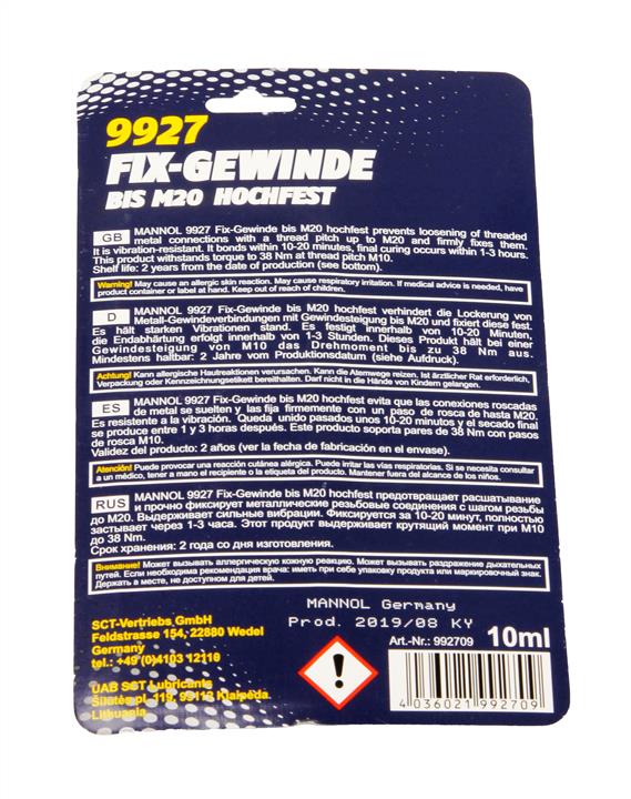 Threadlocker MANNOL Fix-Gewinde Hochfest, 10 ml Mannol 9927