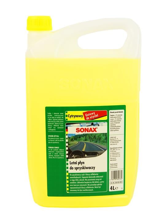 Sonax 260405 Summer windshield washer fluid, Lemon, 4l 260405