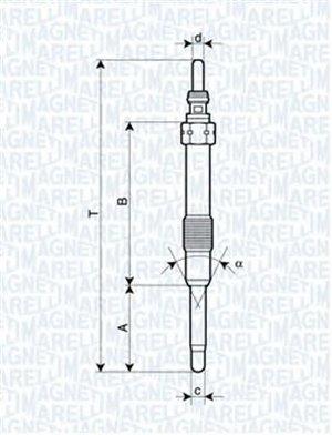 Glow plugs diesel Fiat Croma: 062900053304 Magneti marelli Glow plug