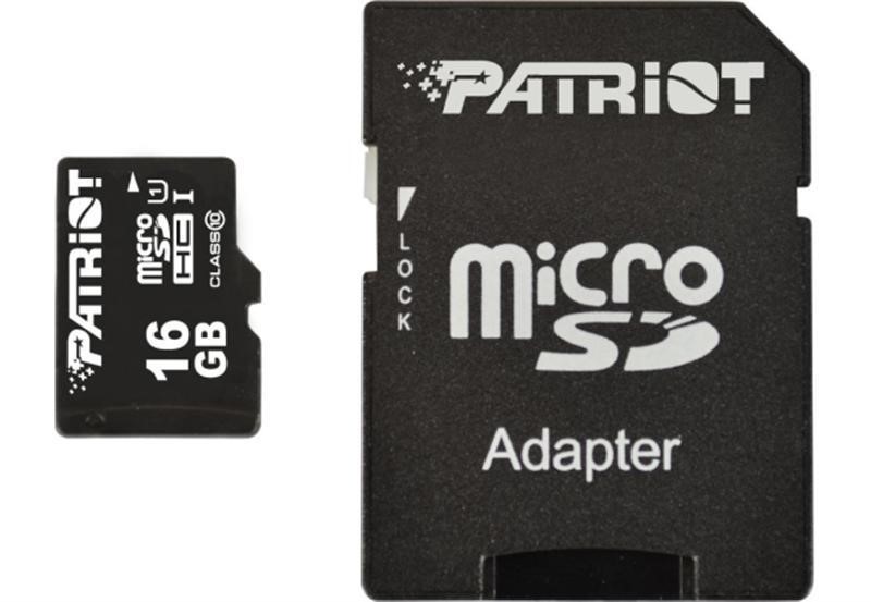 Patriot PSF16GMCSDHC10 MicroSDHC (UHS-1) Patriot LX Series 16Gb class 10 (adapter SD) PSF16GMCSDHC10