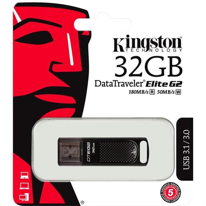 Kingston DTEG2/32GB Drive Kingston 32GB USB 3.1 DT Elite G2 Metal Black DTEG232GB