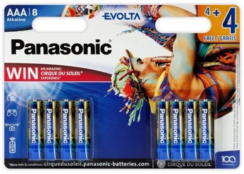 Panasonic LR03EGE/8BW 4+4F CDS Battery Evolta AAA/LR03 BL 8 pcs. LR03EGE8BW44FCDS