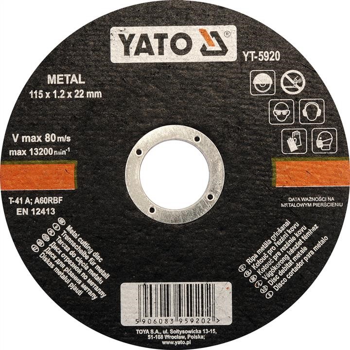 Yato YT-5920 Cutting disc for metal diameter 115x1.2x22mm YT5920