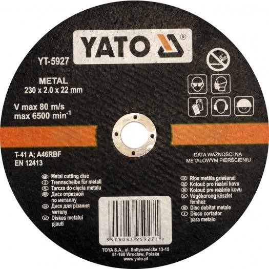 Yato YT-5927 Cutting disc for metal 230x2.0x22mm YT5927