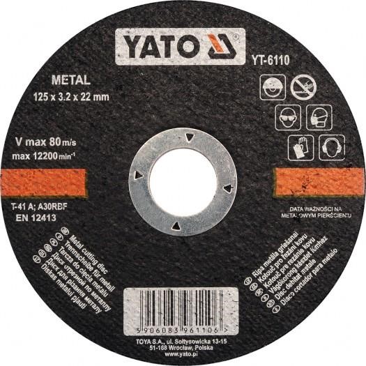 Yato YT-6110 Metal cutting disc 125x3.2x22 mm YT6110