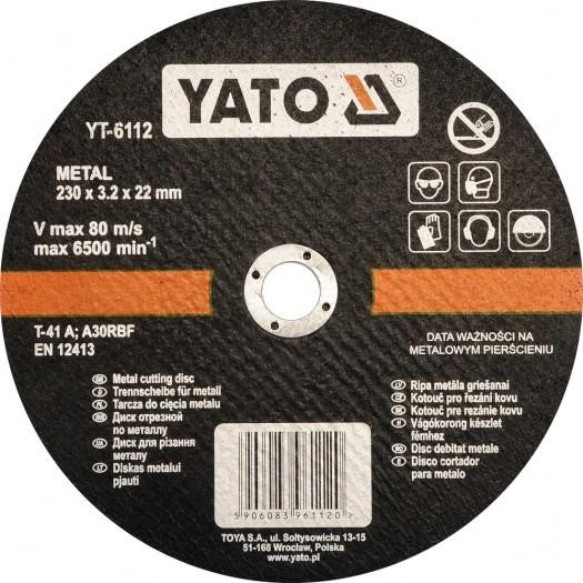 Yato YT-6112 Metal cutting disc 230x3.2x22 mm YT6112