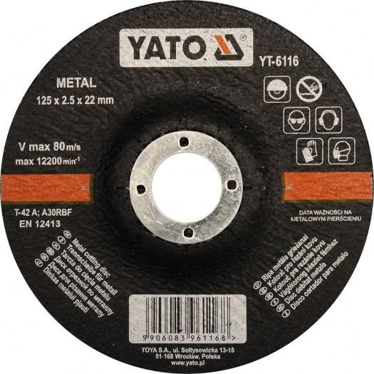 YT6116 Yato Cutting disc for metal 125x2.5x22 mm