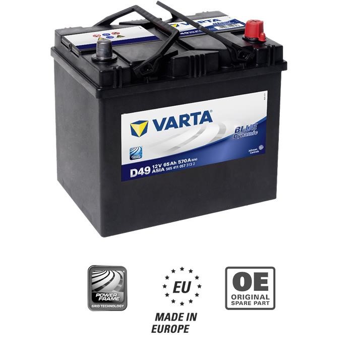 Varta 5654110573132 Battery Varta Blue Dynamic Asia Jis Types 12V 65Ah 570A (R +) 5654110573132