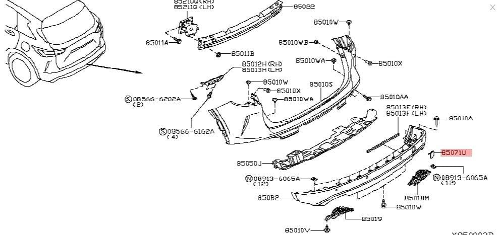 850715NA0A Nissan Trim bumper
