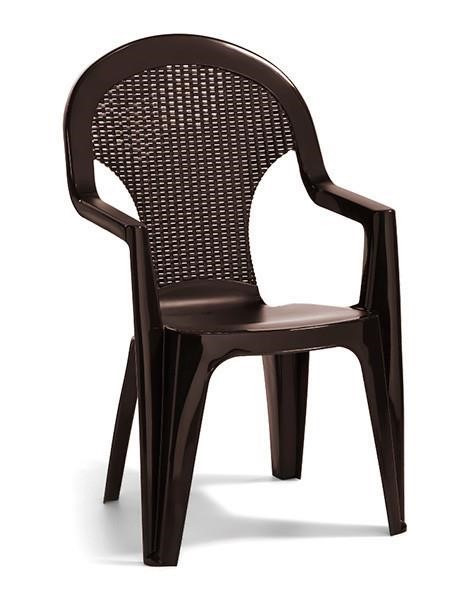 Allibert 3253929155017 Plastic chair Santana, brown 3253929155017