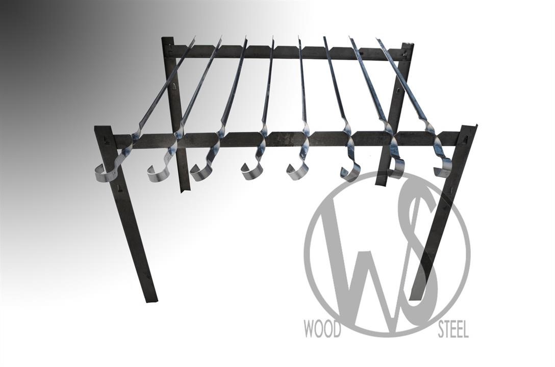 Skewer set with stand (stand 400*330*0,8 + 6 skewers 400*10*0,8) Wood&amp;Steel NPD6-S8V