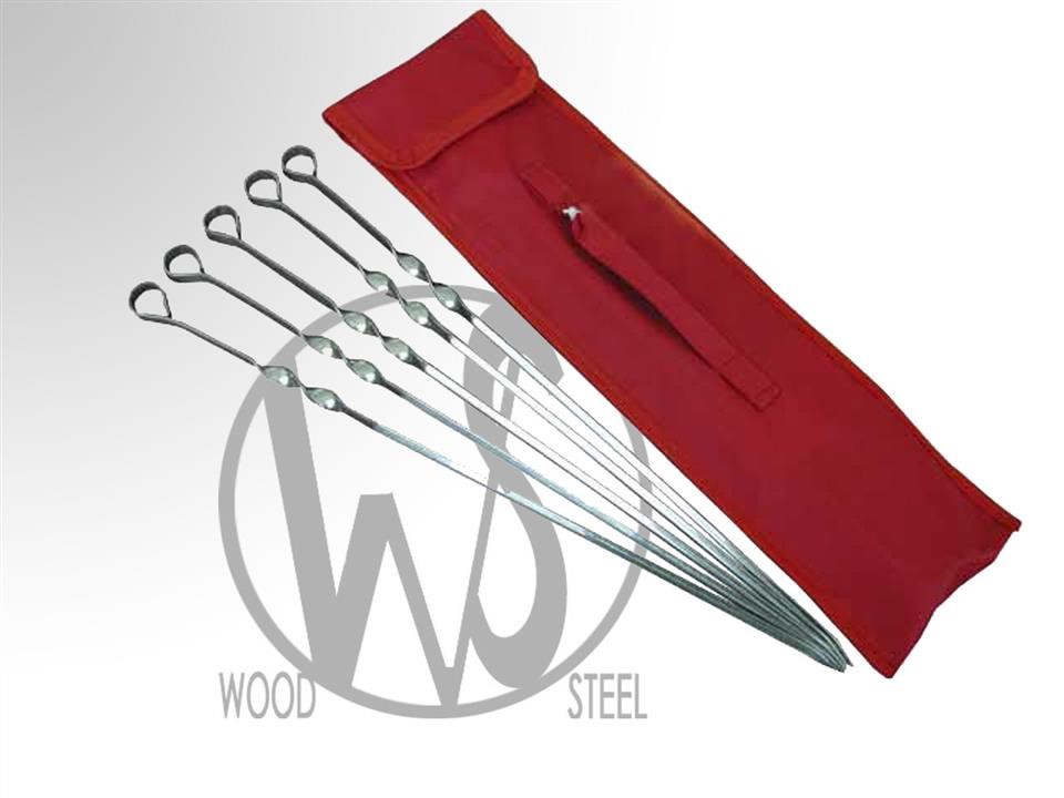 Wood&Steel S-20CH Skewer set in a case, 6 pcs. (skewer 550*12*1,5 corner) S20CH