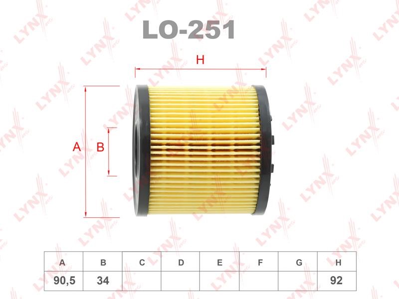 LYNXauto LO-251 Oil Filter LO251