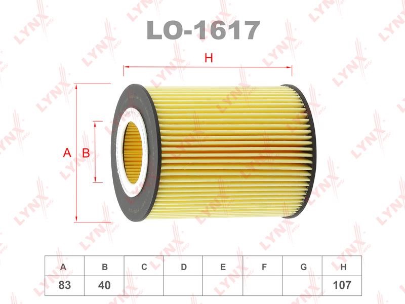 LYNXauto LO-1617 Oil Filter LO1617