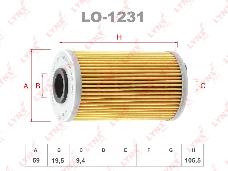 LYNXauto LO-1231 Oil Filter LO1231