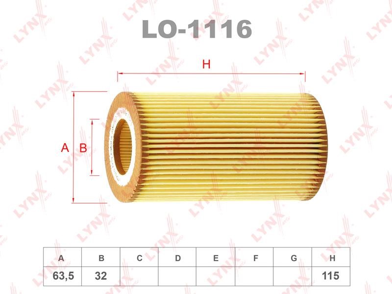LYNXauto LO-1116 Oil Filter LO1116
