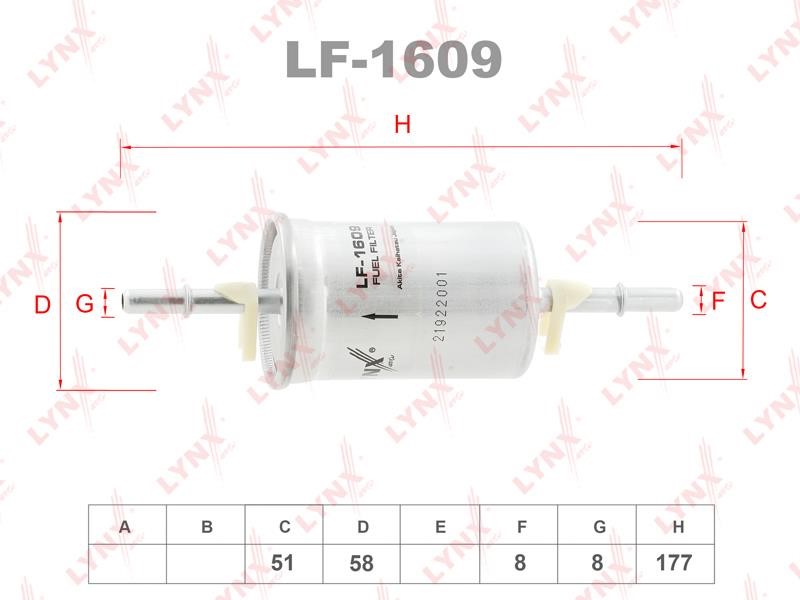 LYNXauto LF-1609 Fuel filter LF1609