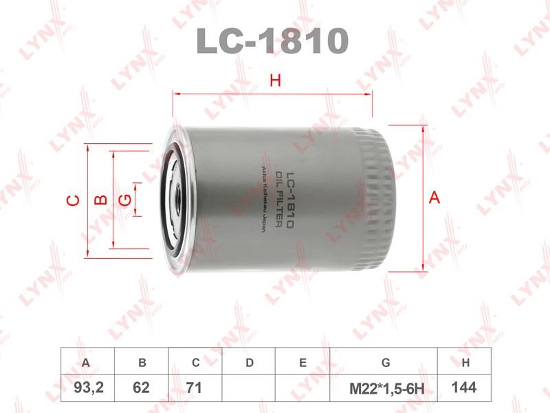 LYNXauto LC-1810 Oil Filter LC1810