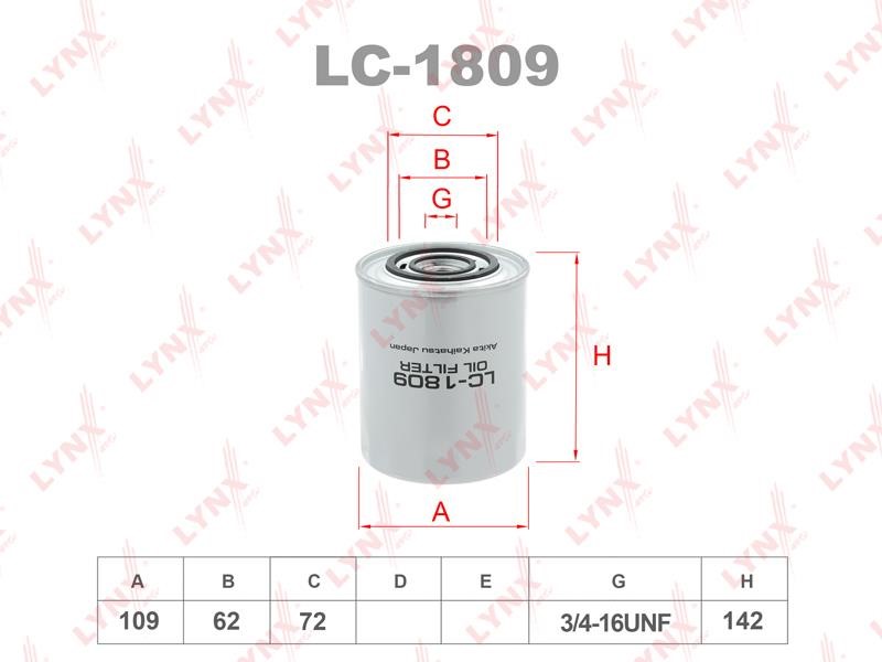 LYNXauto LC-1809 Oil Filter LC1809