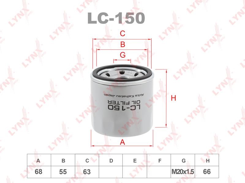 LYNXauto LC-150 Oil Filter LC150