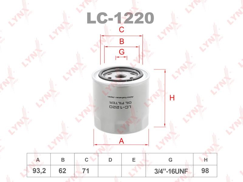 LYNXauto LC-1220 Oil Filter LC1220