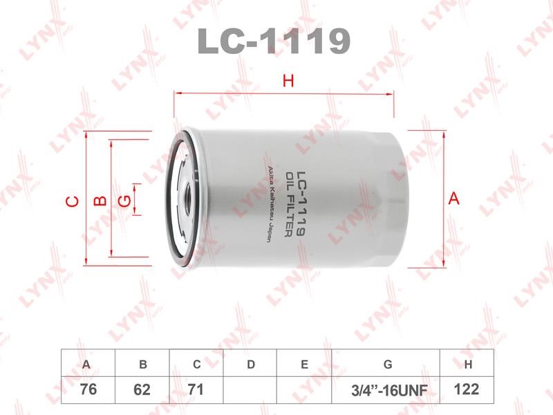 LYNXauto LC-1119 Oil Filter LC1119
