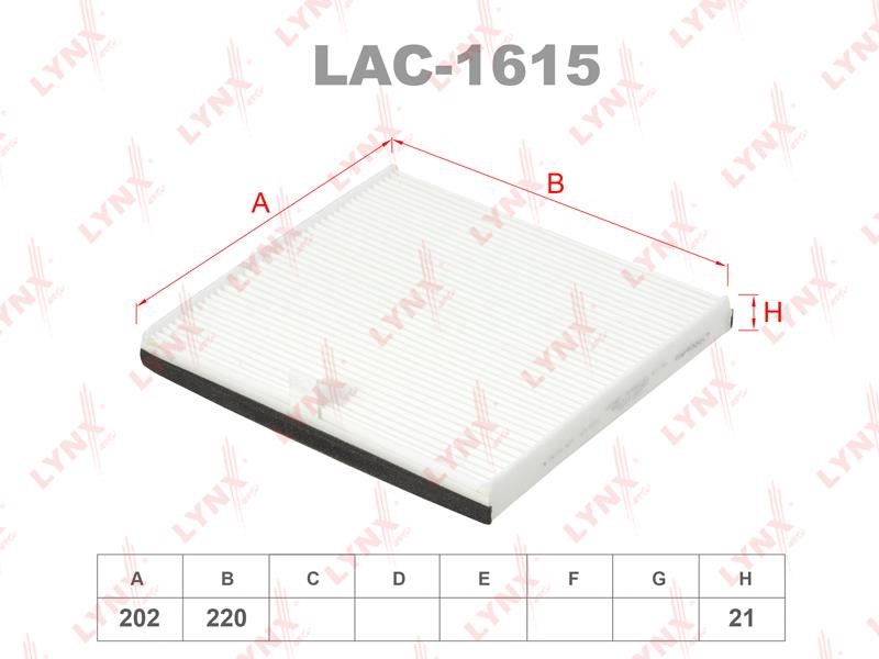 LYNXauto LAC-1615 Filter, interior air LAC1615