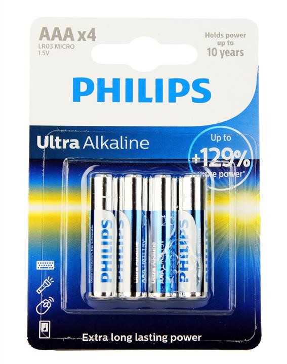 Philips LR03E4B/10 Battery Ultra Alkaline AAA, 1,5V LR03E4B10