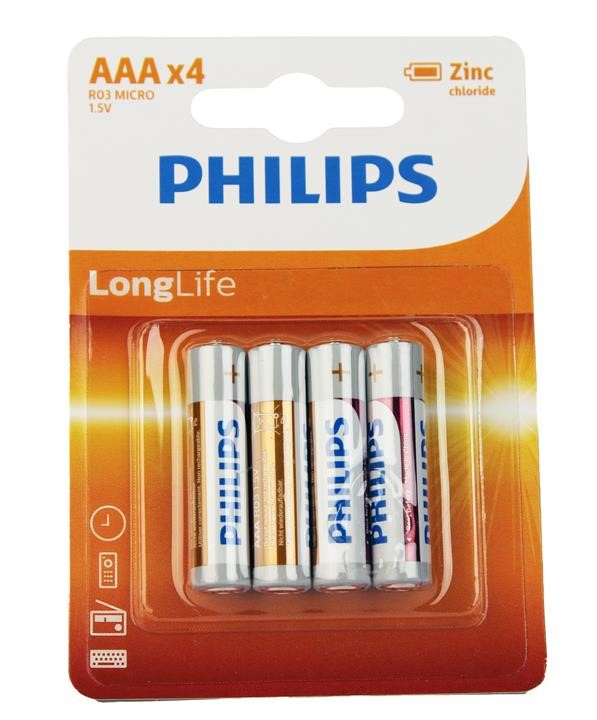 Philips R03L4B/10 LongLife Zinc Carbon Battery AAA BLI 4 R03L4B10
