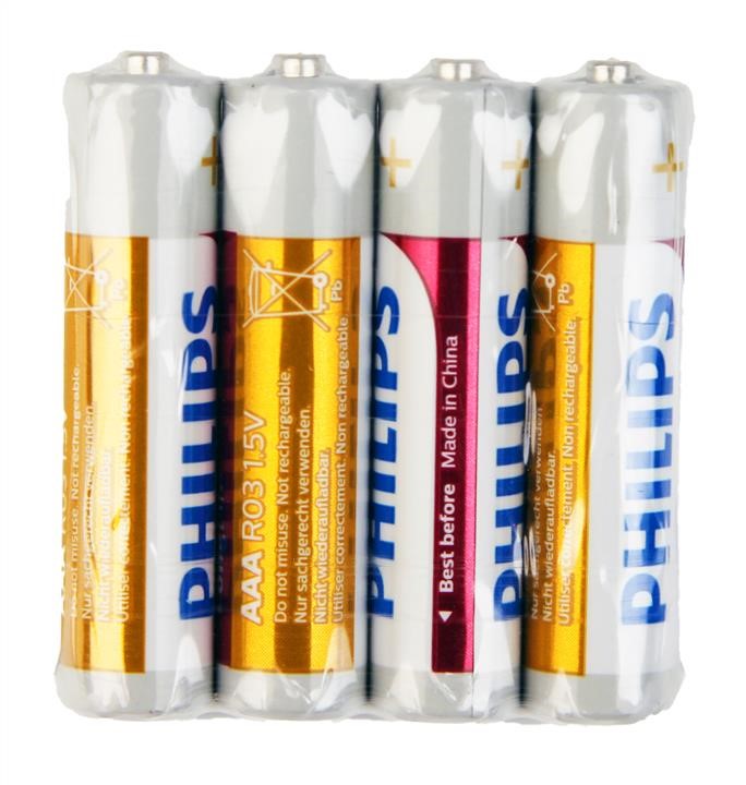 Philips R03L4F/10 LongLife Zinc Carbon Battery AAA BLI 4 R03L4F10
