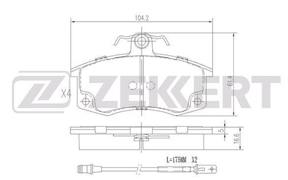 Zekkert BS-1926 Brake Pad Set, disc brake BS1926