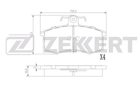 Zekkert BS1927 Brake Pad Set, disc brake BS1927