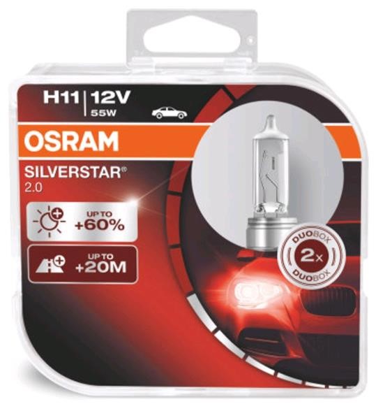 Osram 64211SV2-DUO Halogen lamp Osram Silverstar +60% 12V H11 55W +60% 64211SV2DUO